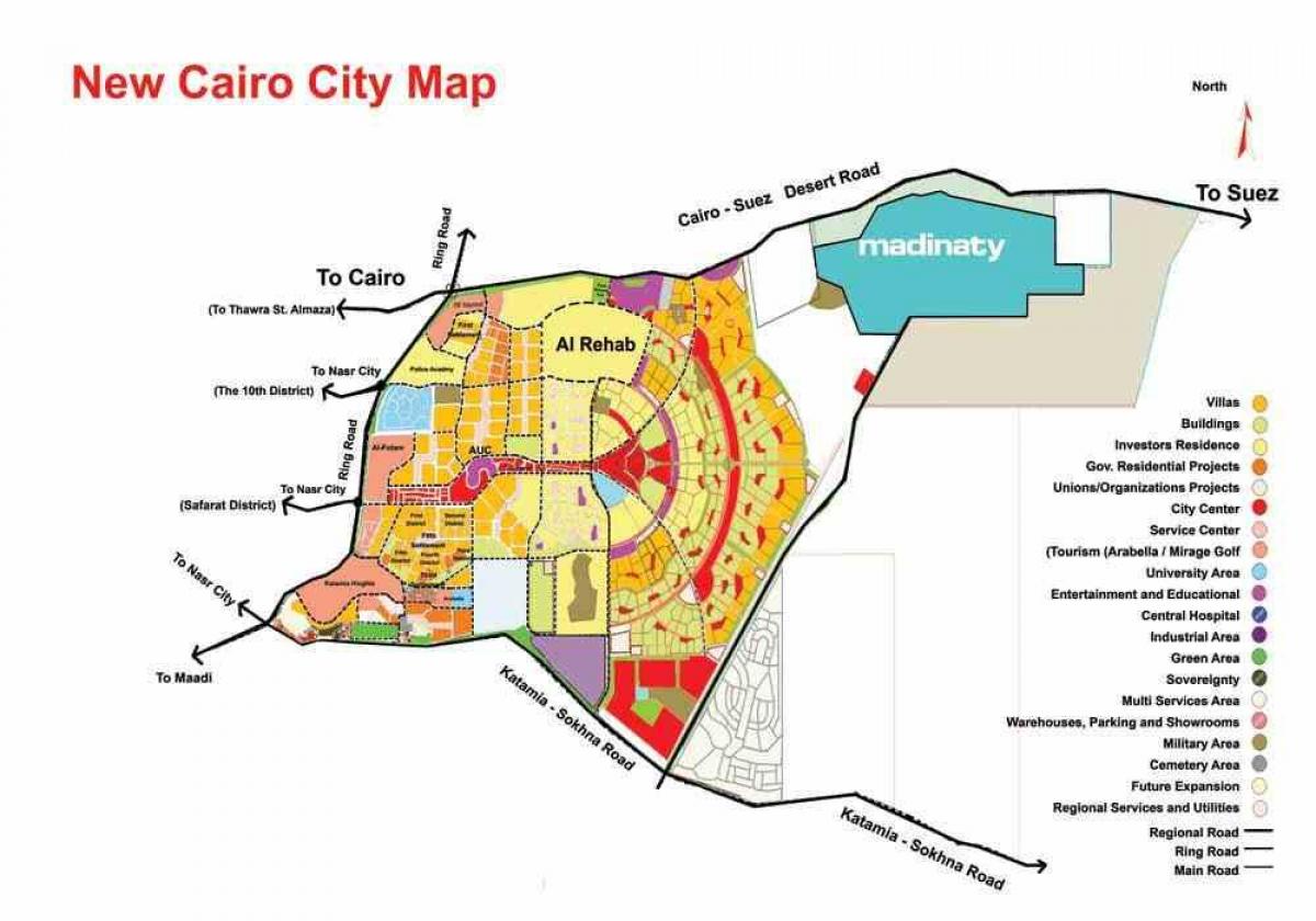 nové káhire zlúčeniny mapu