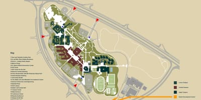 Mapa auc nové káhire areálu